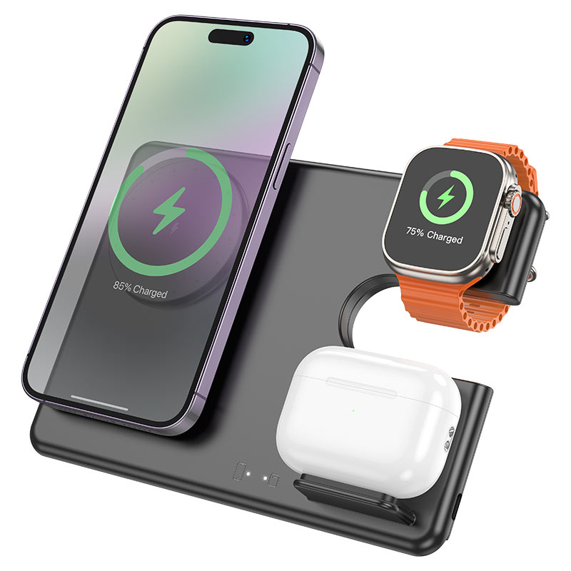 Hoco 3In1 Wireless Charging Foldable Desktop Stand“ Premium Quality, Stylish & Durable Protective Case